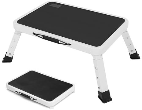 Marchepied avec plate-forme antidérapante et pieds en caoutchouc épais, réglage de la hauteur sur 3 niveaux, charge maximale de 150 kg, escabeau pour camping, caravane, cuisine, salle de bain, soin