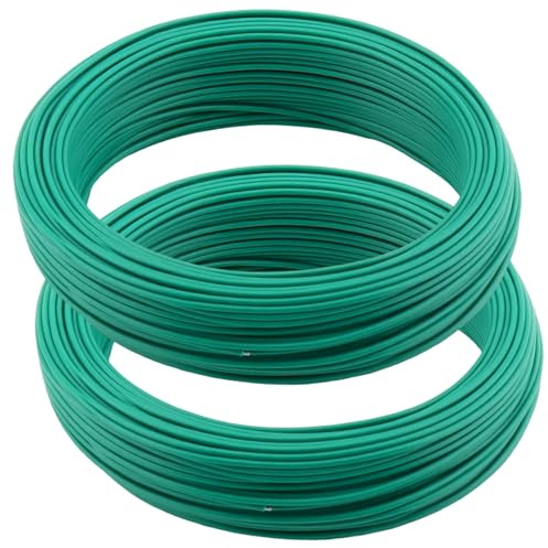 FUNSUEI 2 Rotoli di Filo da 2 mm x 50 m, 100 m, Colore Verde, Filo da Giardino per Piante e Bonsai per Recinzione a Rete Metallica, Piante pomodori, Verde