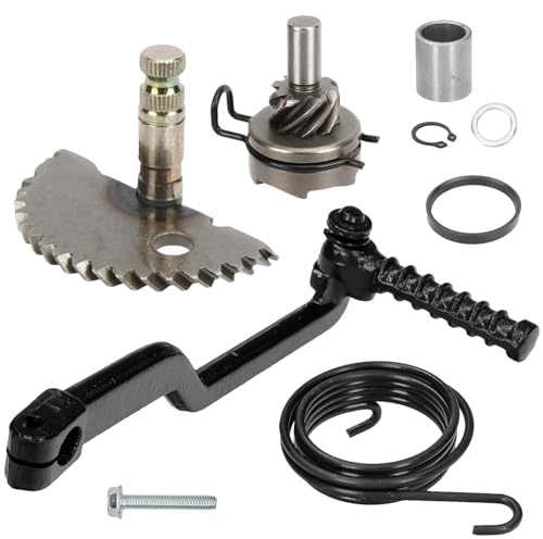 Scooter Starter Tree, kedjehjul/förare/fjäder och skoter kickstarter, miljövänlig galvaniseringsprocess, inte lätt att oxidera, för GY6 50CC 60CC 80CC (svart, silver)
