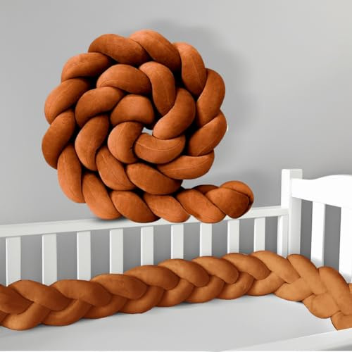 GYCF Cuscini Intrecciato Annodato, Serpente Letto Cuscino, Letto a Treccia Cuscino, Cuscino Coccoloso Soffice Intrecciato, Paracolpi Sponda Sponde Anticaduta,A08,2.5 m