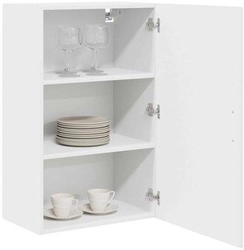 vidaXL Küchenschrank Kalmar Hochglanz Weiß 50 x 31 x 80 cm, Moderner rechteckiger Küchenschrank, große Wandaufbewahrungseinheit, zeitgenössischer Organizer für die Wohnraumrenovierung