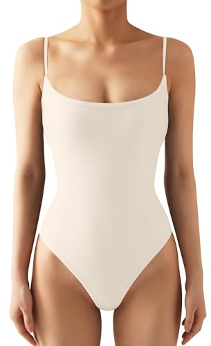DUOEASE Body Mujer Tanga Tirantes Finos Cuello u Mode Body Reductor Mujer Verano Ajustado Elástica
