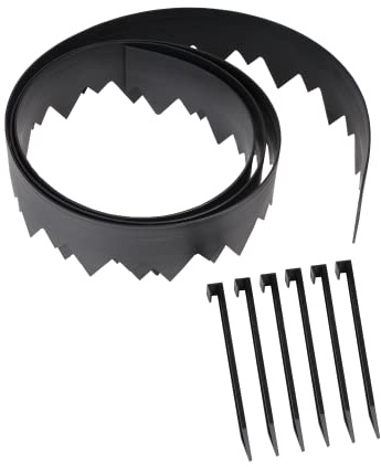 EasyFlex Pound-in Landscape Edging with Bonus Anchoring Stakes, 4.5 in. Straight Top Plastic Garden Border, 20 Foot Kit, Black, (3500-20CXX-3)