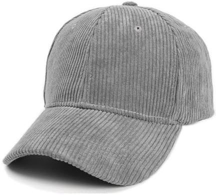 DECORN Baseball Cap Herren Damen Einfarbige Cord Baseballmütze Beiläufiger Schirmmütze Einstellbar Atmungsaktiv Baseballkappe UV-Schutz Kappe für Draussen,Sport und Reisen,Dunkelgrau, Einheitsgröße