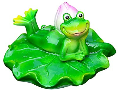 KWQBHW Statuette de grenouille flottante en résine, décoration de bassin, grenouille amusante pour extérieur, jardin, étang, cour, décoration d'intérieur