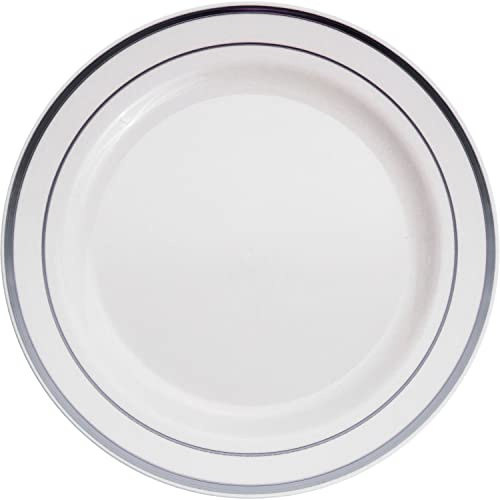 Celebrate It 7.5 Round Lunch Plates with Silver Trim, 12 Packs: 10 ct. (120 total)