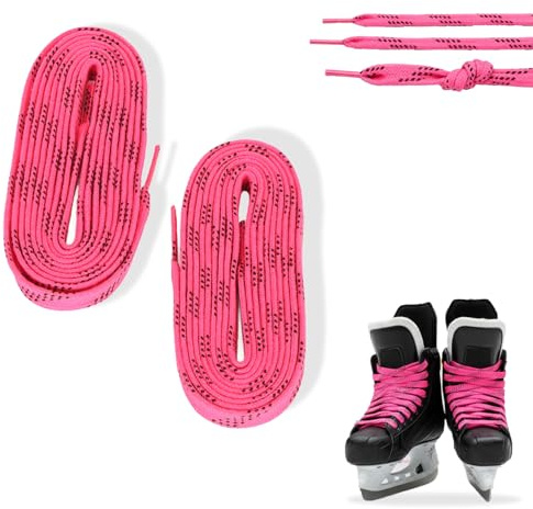 YUYTE 2 Paar Skate Hockey Schnürsenkel,Inline Hockey Schnürsenkel,für Eishockey-Schlittschuhe | Gewachst | Auch für Inlineskates & Rollschuhe geeignet