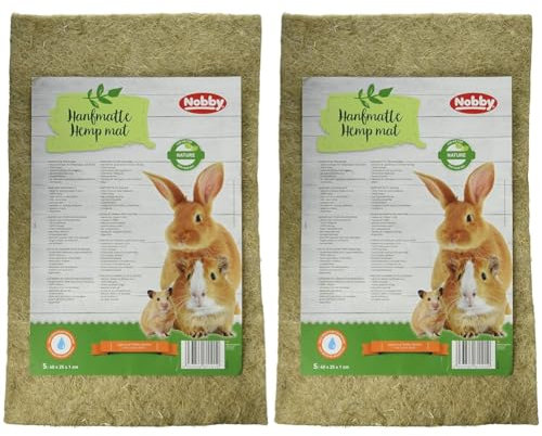 Nobby Hanfmatte für Hamster Nager, 40 x 25 x 1 cm, 1 Stück (Packung mit 2)