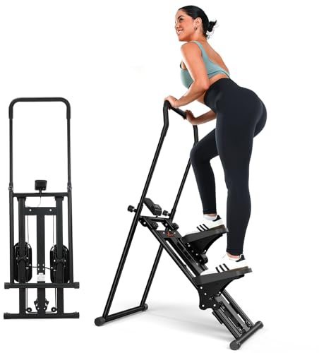 Sportneer Stairmaster för hemmabruk hopfällbar – stepper med grepp & justerbart motstånd, trappstegsträningsmaskin för ben & kärna, hemmastepper upp till 200 kg