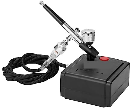 Kit de compresor de aerógrafo, bomba de pintura, pistola de pulverización, compresor de aerógrafo for pastel, modelo de pintura artística, cepillo de aire de pulverización Control Preciso(Kit 2)