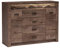 Mirjan24 Kommode Indiano I-07 mit 4 schubladen, Highboard, Anrichte, Mehrzweckschrank, Sideboard, Wohnzimmer Schrank (Esche Dunkel, ohne Beleuchtung)
