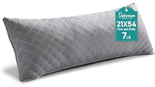 Oubonun Premium Adjustable Loft Quilted Body Pillows - Firm and Fluffy Pillow - Quality Plush Pillow - Down Alternative Pillow - Head Support Pillow - 21x54