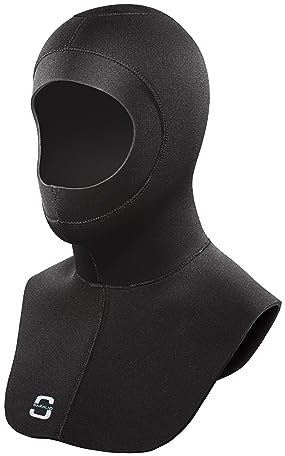 SARHLIO Neoprene Wetsuit Hoods Scuba Diving Hood 3/2MM for Men Women, Face Seal Thermal Bib Dive Cap for Kayaking Snorkeling Swimming Sailing Water Sports (L)