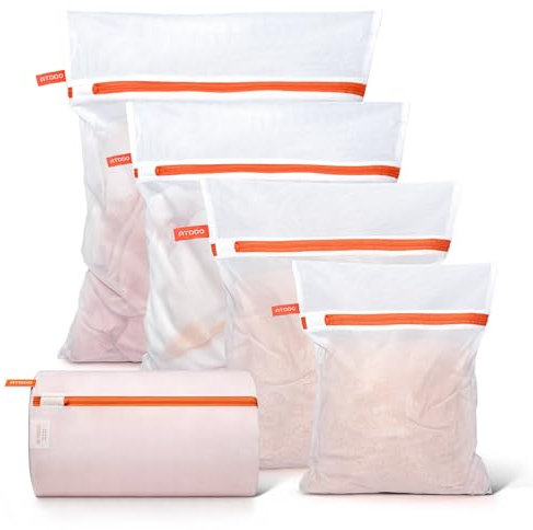 ATDDO 5 Stück Wäschenetz für Waschmaschine, Wäschesack für Unterwäsche, BH, Socken, Schuhe und Reise, Wäschebeutel mit Reißverschluss