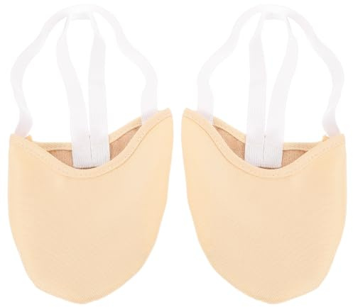 Milisten 1 Pair Women Half Sole Dance Shoes Size XL 40-41, Light Gold Stretch Ballet Slippers, Shock Absorbing Non-Slip Gymnastics and Pilates Footwear for Studio