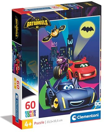 Clementoni- Batwheels Supercolor Puzzle-Batwheels-60 Pezzi Bambini 4 Anni, Puzzle Cartoni Animati, Made in Italy, Multicolore, 26593