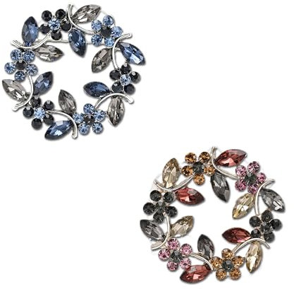 2 Stück Elegante Brosche Anstecknadel Broschen Mode Legierung Blume Elegante Strass Pin Handgefertigte Kostüm Brosche Schmuck Brosche Girlande für Kleidung Kleid Dekoration Schmuck