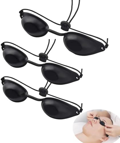 JJiaoLinin Augenschutz Schutzbrille,3 Stück UV Solarium Brille,Solarium Brille,für Lasertherapie,IPL-Haarentfernung,UV-Schutz,Sonnenbrille(Schwarz)