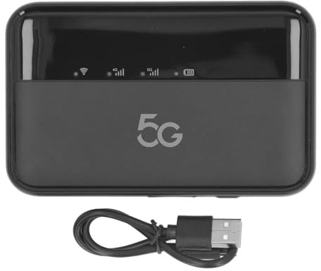 Mobiler 5G WLAN Hotspot für Reisen, Mobiler WiFi6 Hotspot Router mit Nano SIM Kartensteckplatz, Drahtlose Internet Router Geräte für den Außenbereich, Unterstützt 16 Geräte