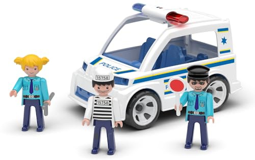MultiGO Trio Polizei - Sandkasten Spielzeug für Kinder ab 3 Jahre - Figuren mit einem Polizeiauto - Sandspielzeug für Outdoor Spiele - Auto für den Garten