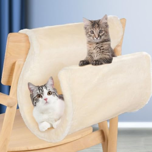 HpLive Lit pour chat - Chauffage - Hamac - Radiateur - Lit en peluche - Chaud et douillet - Radiateur - Beige - 48 x 44 x 20 cm - Pour petits chiens et chats