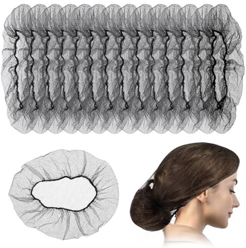 Larrel Nylon Hair Net, 50PCS Black Wig Nets Sturdy Women Hair Nets Invisible Elastic Edge Thicker Mesh for Women Bun Sleeping Kitchen Food Service Ballet Dancer