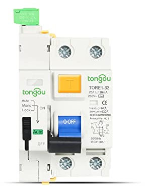 Disjoncteur, Disjoncteur Différentiel RCCB RCD 6KA AC 2P 230V Type Disjoncteur différentiel à dispositif de réenclenchement automatique 63A 30mA 100mA 300mA Disjoncteur intelligent(2Pole 10mA,10A)
