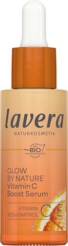 lavera Glow By Nature - Sérum vitamine C Boost - Hydration intense - Rafraîchit et adoucit - Adoucit les taches pigmentaires et les boutons - Q10 - Végétalien - Cosmétique naturel - 30 ml