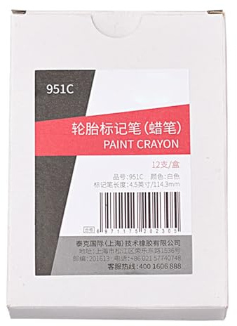 Stylo multifonction à double tête étanche pour pneu - Marqueurs de cire - Écriture lisse - Convient pour l'entretien du véhicule - Ne se décolore pas - Blanc craie