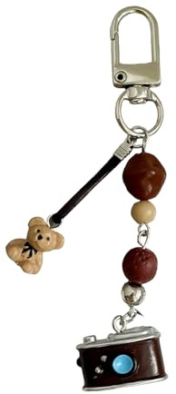 Porte-clés Avec Lanière De Téléphone Ours En Perles Ludiques Avec Pendentif À Breloque En Alliage Pour Tenues Décontractées Et Cadeaux
