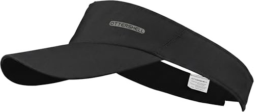OTTERSHELL Visera Deportiva con Ranuras para Gafas, Visera atlética Ajustable para Correr, Golf, Tenis, Pesca., Blanco, Talla única (Black)