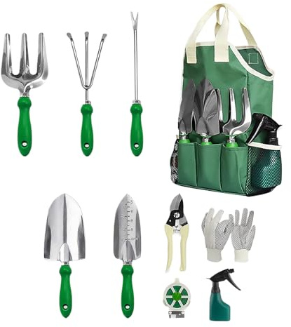 Juego de Herramientas de Jardinería,Equipo Resistentes | 11 Piezas para Jardín | para Mujeres, Mamás, Principiantes, Plantar Árboles, Jardín, Hombres, Jardinero De