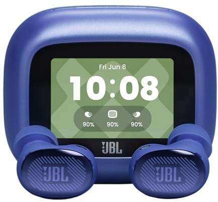 JBL Live Buds 4, Trådlösa Bluetooth‑Hörlurar, Blå | 40 Timmars Batteritid, True Adaptive Noise Cancelling och JBL Signature Sound, IP55 Vattentåliga, Smart Laddningsfodral