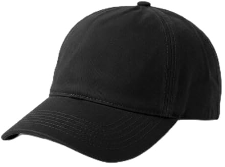 STEXFIT Cappello Uomo Donna 100% Cotone Cappellino con Visiera Baseball Regolabile Estivo Sportivo 5 Pannelli (Nero)