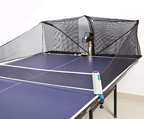 ASDQWER Tischtennis-Roboter, fantastischer Ball-Launcher, Werfer, Shooter für Ihren Ping-Pong-Tisch, Remote, Tech-Support, Ping-Pong jederzeit, schwarz, mit Netz,Für Sportler Trainer,Amateure