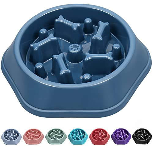 UPSKY Slow Feeder Dog Bowl Anti-Chocking Slower Feeding Pet Puzzle Bowls, Interactive Bloat Stop Dog Food Dishes Non-Slide Dogs Lick Treat for Small Medium