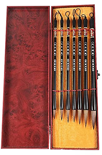 CENPEK Set di 7 pennelli per calligrafia cinese, scrittura e disegno, penne giapponesi Kanji Sumi per principianti professionisti