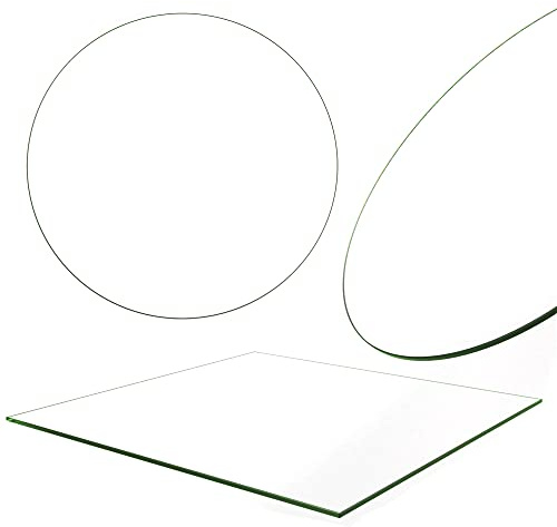 Melko Kaminglas Tischplatte Bodenplatte Funkenschutz ESG Sicherheitsglas Klarglas ver. Größen & Formen Glasplatte Ofenglas Kaminplatte (Rund, Ø 80cm)