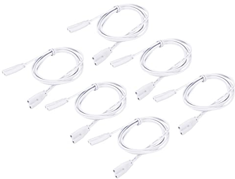 sourcing map Lampe Connexion Fil pour T4 T5 T8 LED Tube, 100cm 2 Broche Double Terminal Lumiere Liaison Cordons Rallonge Câble Paquet de 6