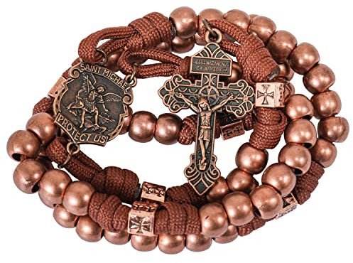 Nazareth Store St. Michael Paracord Rosenkranz Perlen Robuste Rosenkranz Halskette Starke Schnur Katholische Pardon Kruzifix Herren Rosenkränze Paracord