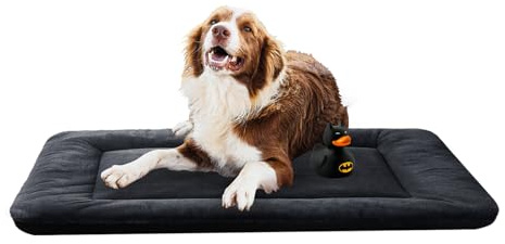 Dog Beds Crate Pad for Extra Large Dogs Ultra Soft Dog Crate Bed Washable & Anti-Slip Kennel Pad for Dogs Cozy Sleeping Mat,Dark Gray 48inch