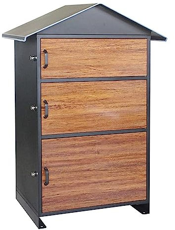 Buzón de Correo Grande con Cerradura de Metal, buzón de Piso Independiente, 19 × 13,7 × 34 Pulgadas, buzón de Paquetes, buzón de sugerencias de Tres Niveles, decoración práctica