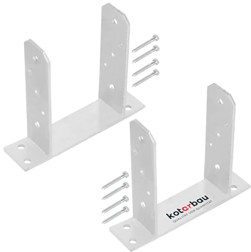 KOTARBAU® 2 Stk. Pfostenträger 140 mm TT Feuerverzinkt Stahl Pfostenträger zum Aufdübeln Betonanker für Pfosten Holzpfosten Pfostenschuh Pfostenanker Zaunpfosten Metall Bodenfuß für Vierkantholzpfoste