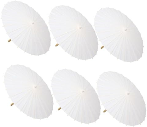 Ycagrain - Sombrilla de papel de 6 piezas, paraguas de boda, favor, fiesta, paraguas de bambú para centros de mesa de ducha nupcial, accesorios de fotos de 33 pulgadas, 23,6 pulgadas
