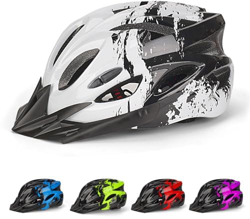 Fahrradhelm Kinder, Verstellbarer Kinderhelm für Jungen und Mädchen im Alter von 3–15 Jahren, Multisport-Kinderhelm (50–59cm), Sicherheitshelm für Fahrrad, Roller, Skating (White, M：54-59cm)