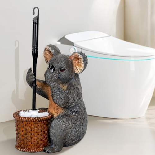 WC-Bürstenhalter-Set für Badezimmer, super süße Koala-Basis, solide WC-Bürste und Halter, flexibel und langlebig, stilvolle WC-Reinigungsbürste, platzsparend, WC-Bürsten für Badezimmer