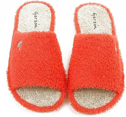 GARZON Garzón.Pantuflas de Felpa Suave para Mujer.Zapatillas de Casa Verano.Suela Parquet. (naranja, Sistema tallas calzado EU, Adulto, Mujer, Números, mediano, 38)