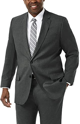 Haggar Men's Premium Stretch Classic Fit Big & Tall Suit Separates-Pants & Jackets Medium Grey