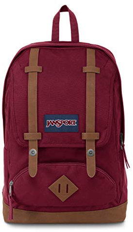 JANSPORT Cortlandt Laptop Backpack, Viking Red, 15” Laptop Sleeve-Synthetic Leather Shoulder Computer Bag with Large Compartment, Padded Straps-Book Rucksack for Men, Women