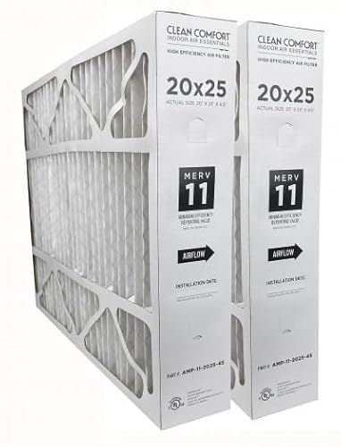 Clean Comfort AMP-11-2025-45 (2-Pack) - 20 x 25 x 4.5 Media Air Filter, MERV 11